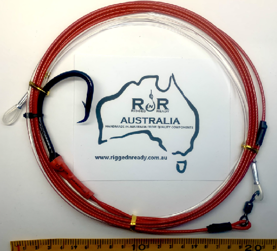Beach Shark Rig 6m - 14/0 Mutsu Circle 3m 720lb Wire - 3m 350lb Mono