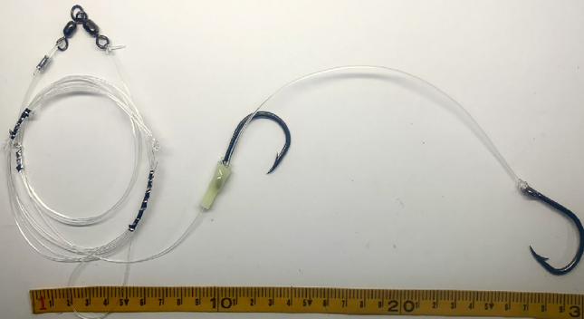 9/0 Livebait Hooks 130lb Double Snelled Livebait Rig
