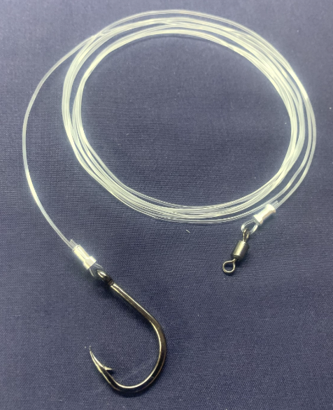7/0 Livebait Hook 90lb Mono 2m Game Fishing Trace (2 pack)