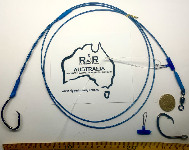 Castable 8/0 Mutsu Circle 1.6m 420lb Wire Shark Rig