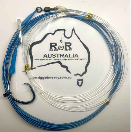 Beach Shark Rig 6m - 8/0 Mutsu Circle 3m 420lb Wire - 3m 300lb Mono