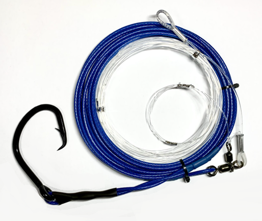 Beach - Drone Shark Rig 10m - 18/0 Mutsu Circle 5m 1000lb wire - 5m 350lb mono