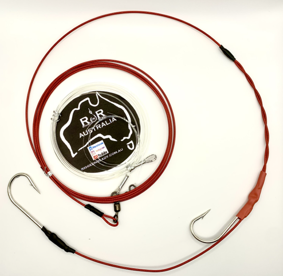 Beach-Drone Shark Rig 6m - 11/0 Tarpon Double 3m 720lb Wire - 3m 350lb Mono