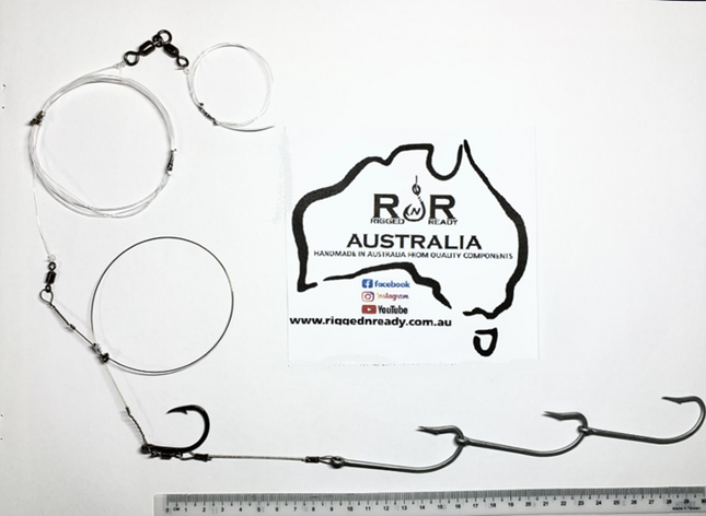 8/0 VMC Spanish Mackerel Wire Large Livebait Rig 3 Gang