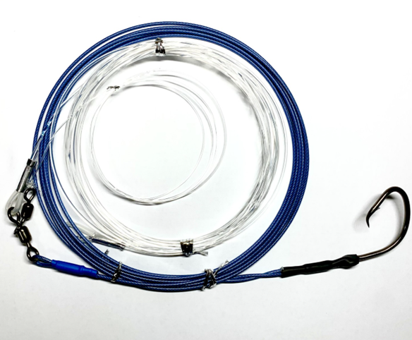 Beach - Drone  Shark Rig 6m - 8/0 Mutsu Circle 3m 420lb Wire - 3m 300lb Mono