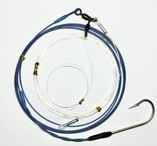 Beach -Drone Shark Rig 6m - 11/0 Tarpon Single 3m 420 lb Wire - 3m 300lb Mono